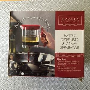 Mayme's Batter Dispenser & Gravy Separator  New in Box